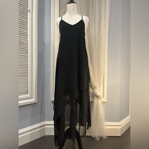 Castro Black Tiered Evening Dress